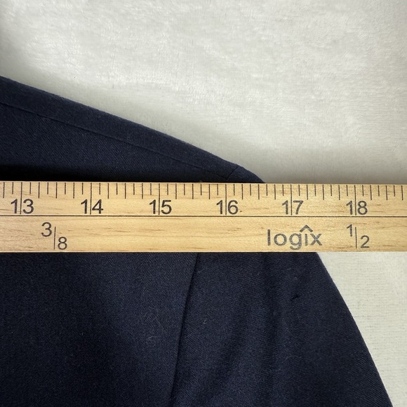 Vintage Lands End Blazer Womens Size 8 Navy 100% Wool Made in USA - Picture 8 of 9